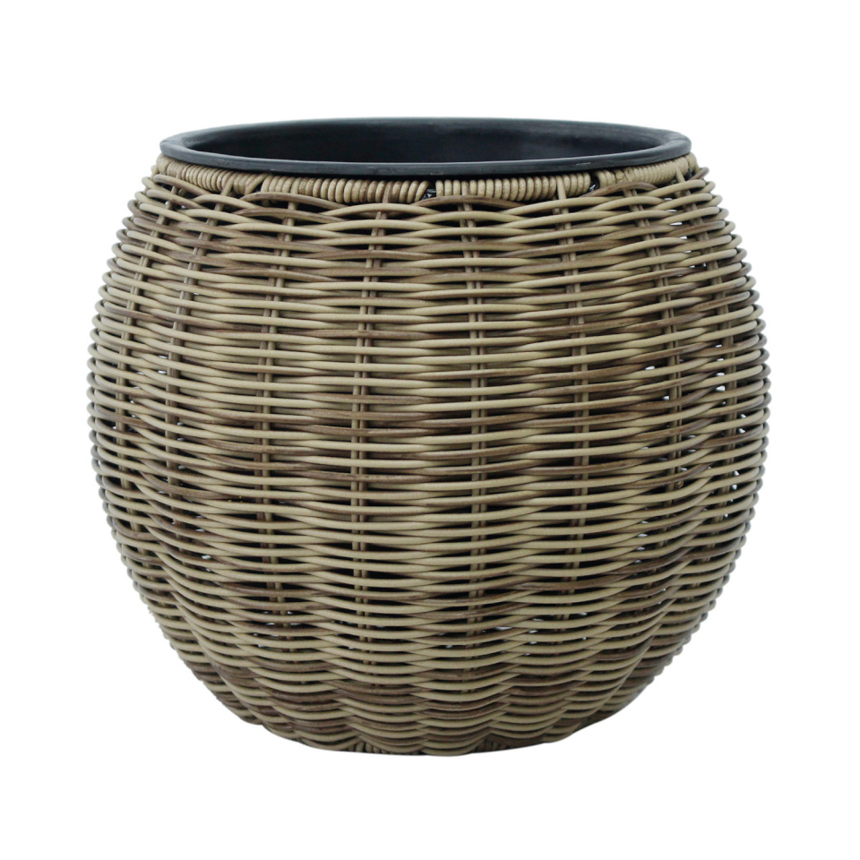 H4Y lillepott WICKER D26xH22cm, helepruun