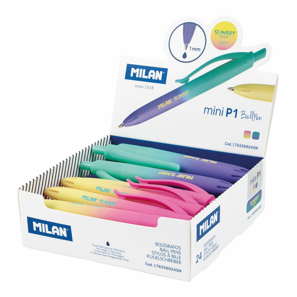 Milan Biro pastapliiatsite komplekt Mitmevärviline 1 mm 24 Tükid, osad 24tk