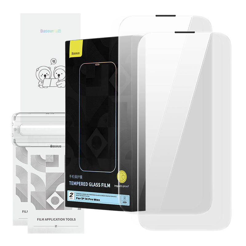 Baseus kaitseklaas Tempered Glass Corning iPhone 14 Pro with built-in dust filter
