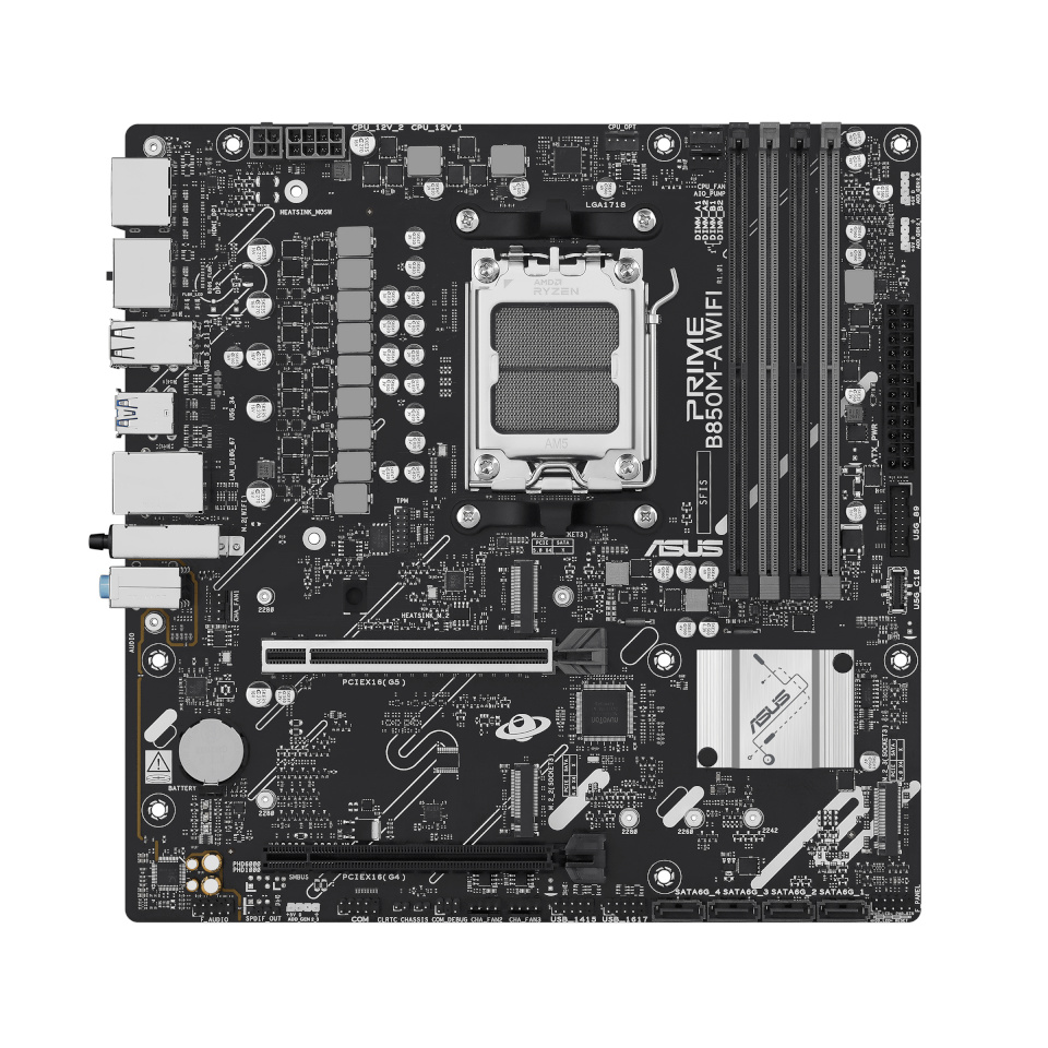 Asus emaplaat PRIME B850M-A WIFI (AMD,AM5,DDR5,mATX)