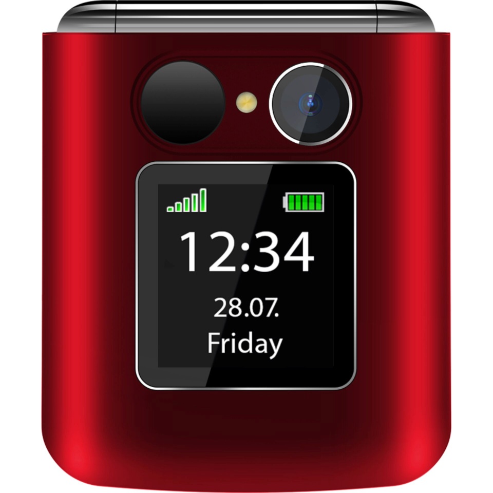 Bea-Fon mobiiltelefon Fold 10 2G punane- hõbedane