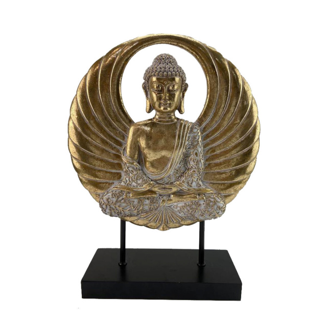 DKD Home Decor dekoratiivkuju 25x8x33cm must kuldne Buddha Idamaine