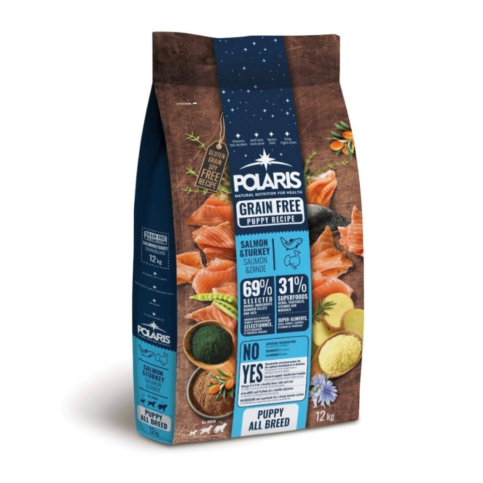 Polaris kuivtoit koerale Puppy with salmon and turkey - Dry Dog Food- 12kg