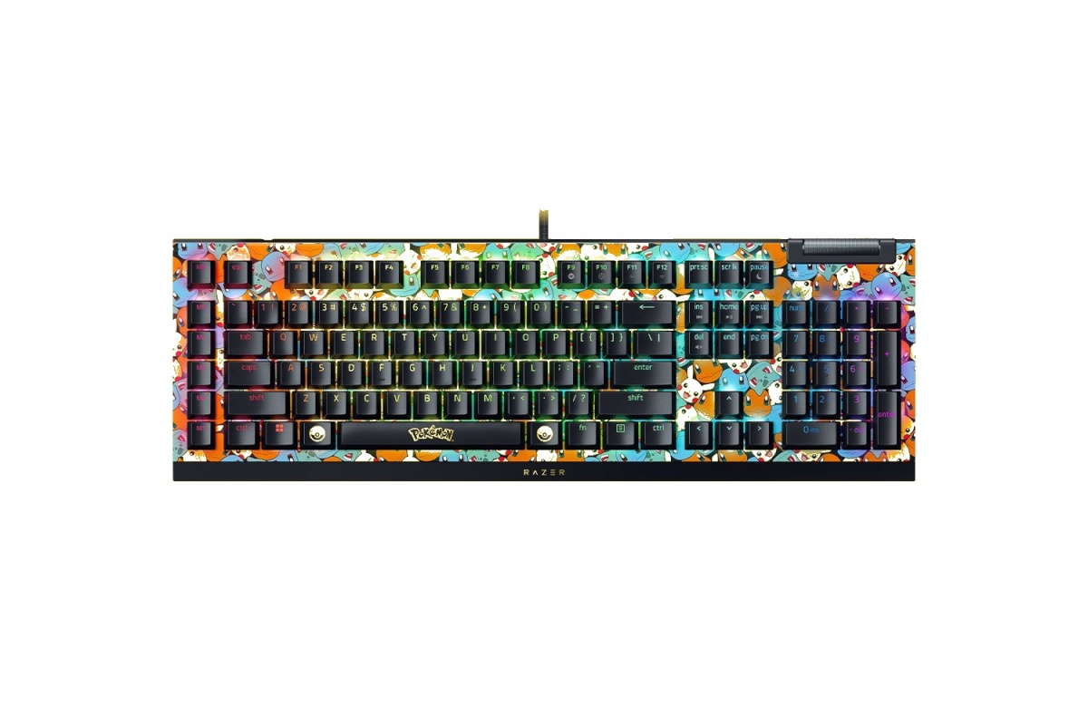 Razer klaviatuur BlackWidow V4 X | Mechanical Gaming Keyboard | Wired | US | Pokémon Edition | roheline Mechanical Switches (Clicky)