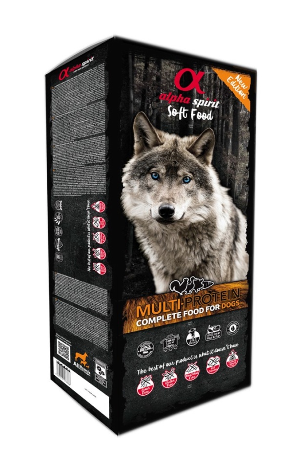 Alpha Spirit kuivtoit koerale Soft Food Multiprotein - semi-moist Dog Food- 9kg