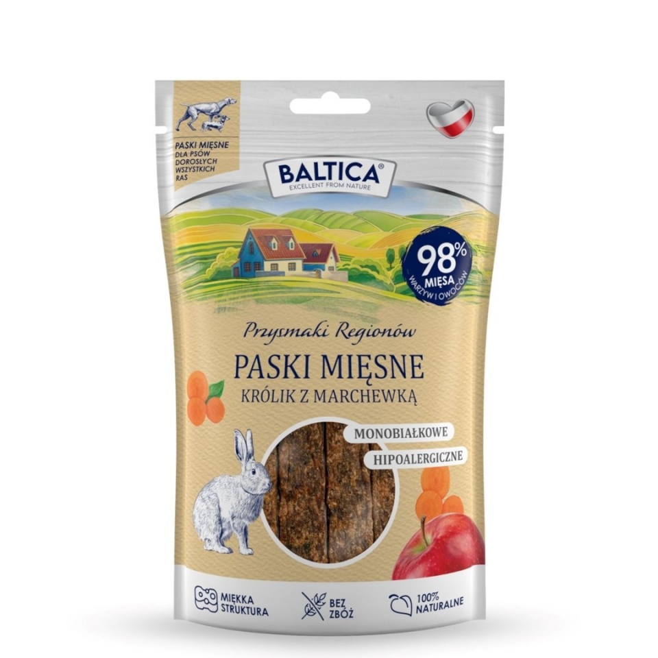 Baltica maius koerale Delicacies of the Regions Meat Strips Rabbit with Carrot, 90g