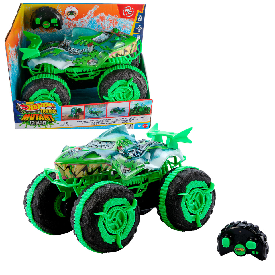 Hot Wheels kaugjuhtimisega auto Monster Trucks All-Terrain Mutant Great Bite,