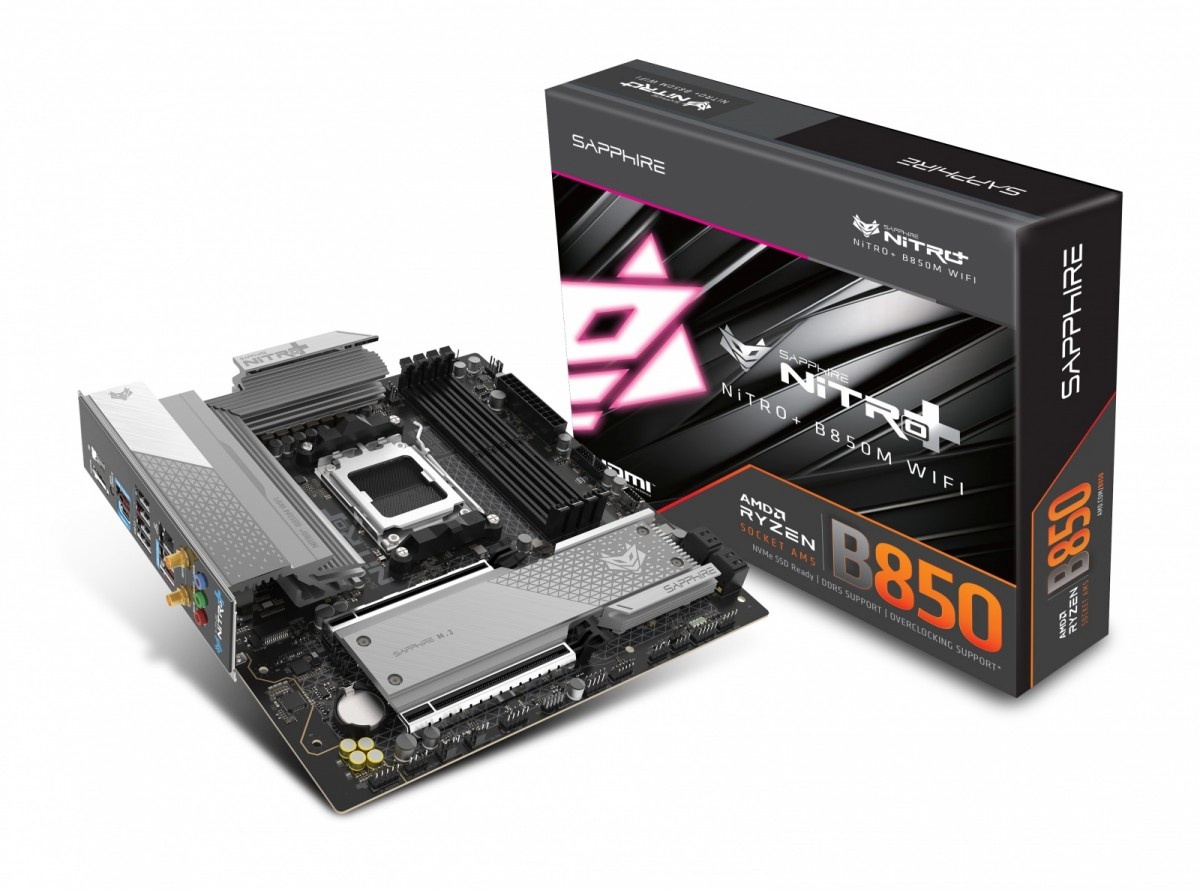 Sapphire emaplaat Sapphire NITRO+ B850M WIFI7 AMD,AM5,DDR5,MATX