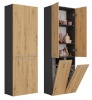Top E Shop vannitoakapp NEL 2K DD ANT/ART KP bathroom storage cabinet Graphite, Oak