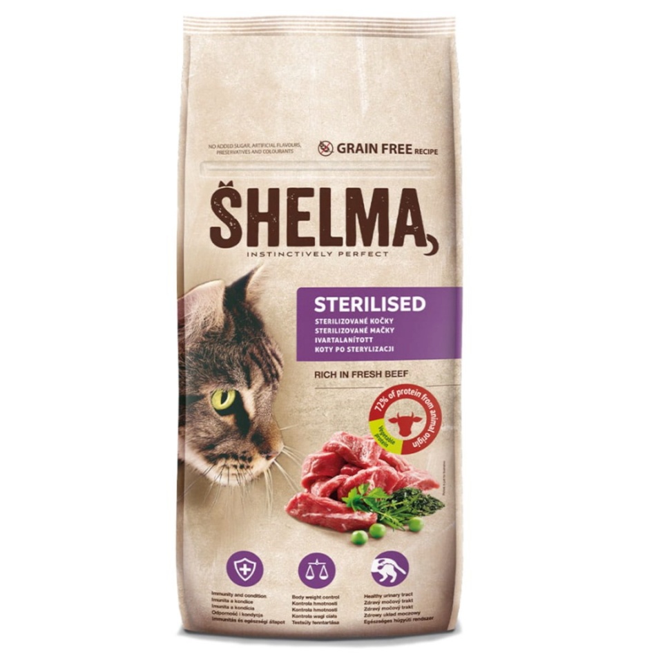 Shelma kuivtoit kassile Sterilised Beef, 8kg