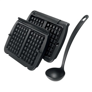 Tefal vahvliplaadid + kulp XA724810 Optigrill Waffle Plates + Ladle, must