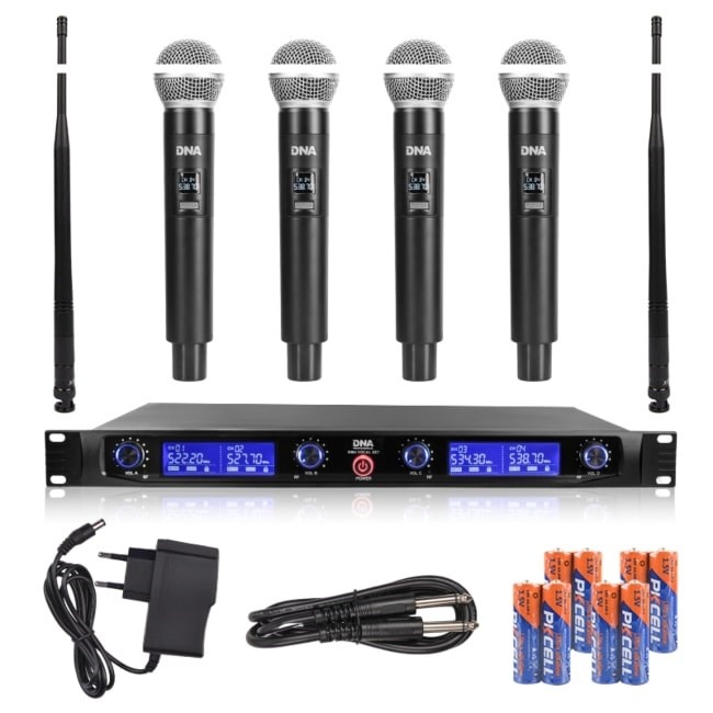 DNA PROFESSIONAL mikrofon DNA WM4 Vocal Set - set (Wireless , 4x handheld transmitter, UHF sound system)