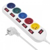 Maclean pikendusjuhe Power strip 5 socket with switches MCE204M/W