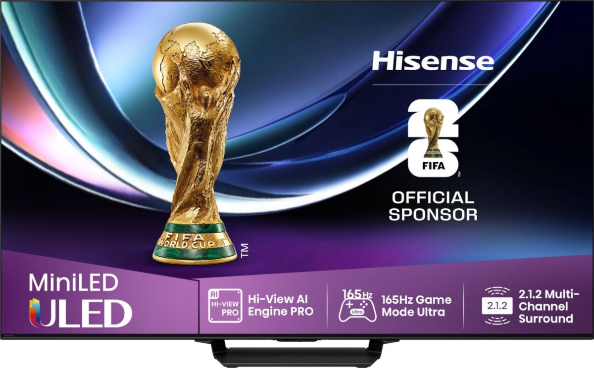 Hisense televiisor U7Q PRO, 85'', 4K UHD, ULED, Mini LED, must
