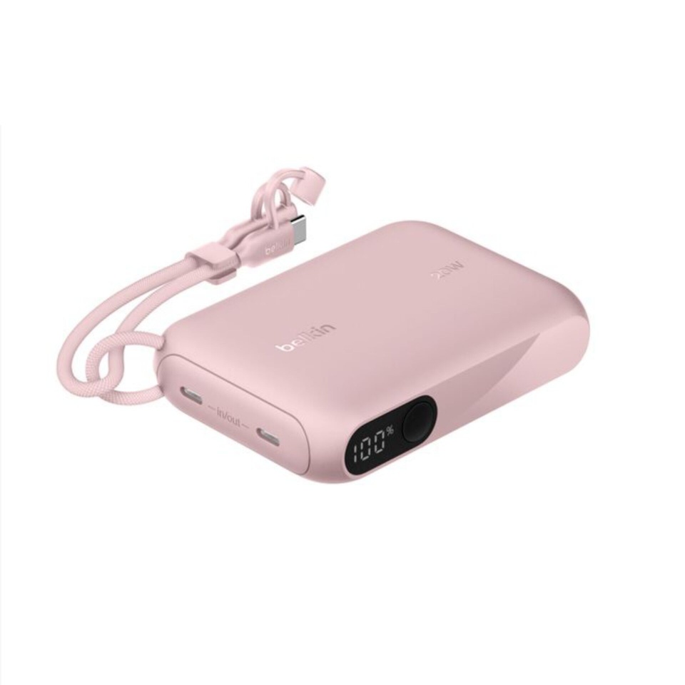 Belkin akupank Powerbank mit Display 20W 10.000mAh USB-C roosa BPB027hqPK