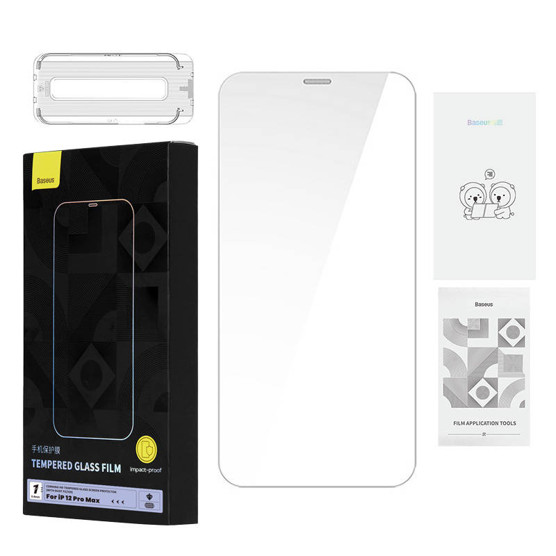 Baseus kaitseklaas Tempered Glass 0.4mm Iphone 12 Pro MAX + cleaning kit