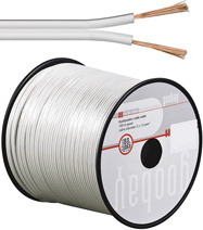 Goobay helikaabel rullis, 100m, 2x0.75mm, valge