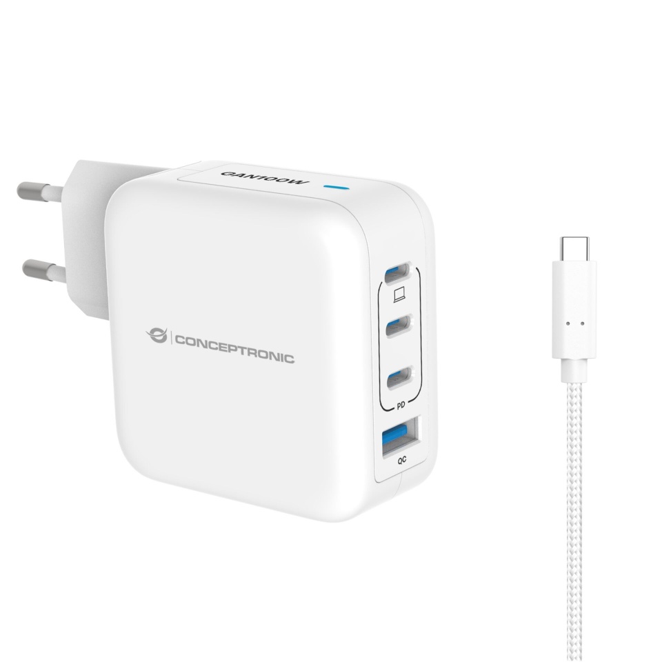 CONCEPTRONIC laadija ALTHEA18W 4-Port 100W GaN USB PD Charger
