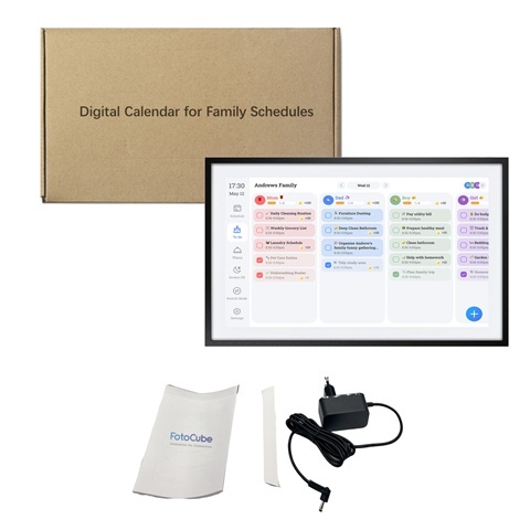 B-Photo pildiraam Fotocube 3-in-1 Digital Photo Frame with Calendar PW156-CA must 15.6 "