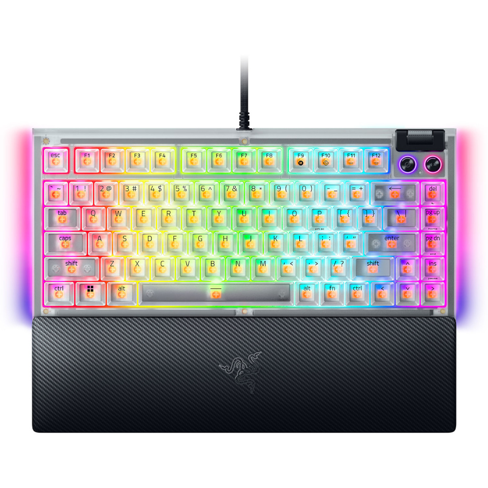 Razer klaviatuur Hot-swappable Mechanical Gaming Keyboard | BlackWidow V4 75% | Gaming Keyboard | Wired | US | Phantom valge Edition | USB Type-C | Mechanical Switches (Tactile)