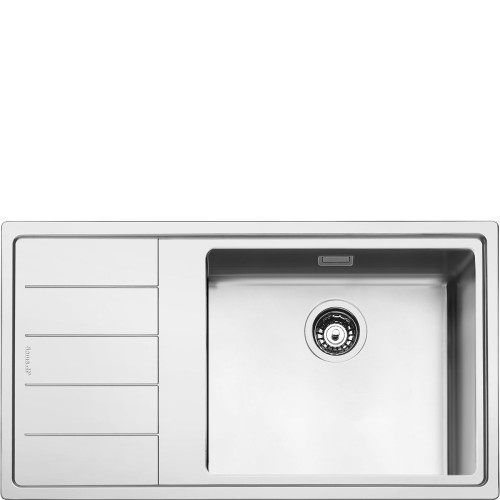 SMEG valamu LFTG861S Mira, 86cm, pealt paigaldatav, nupuga, roostevaba teras