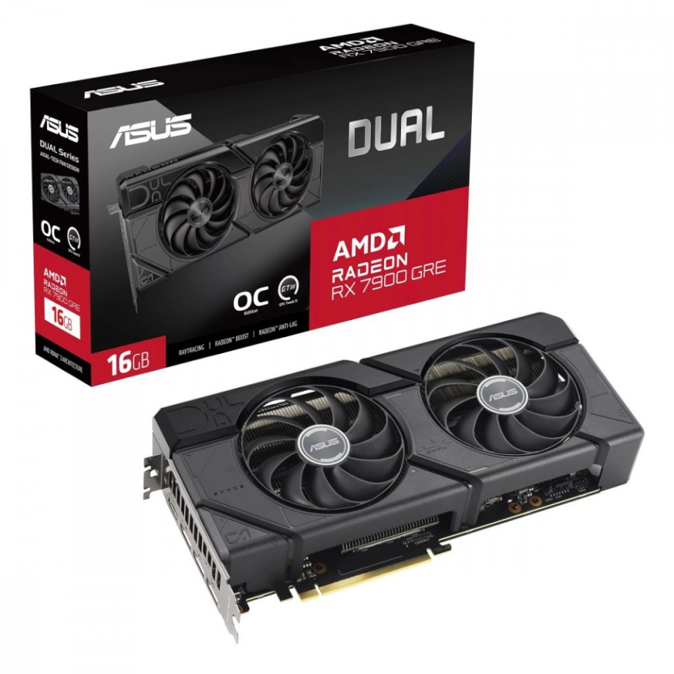 ASUS videokaart Radeon RX7900 GRE DUAL OC 16G GDDR6 256bit 3xDP
