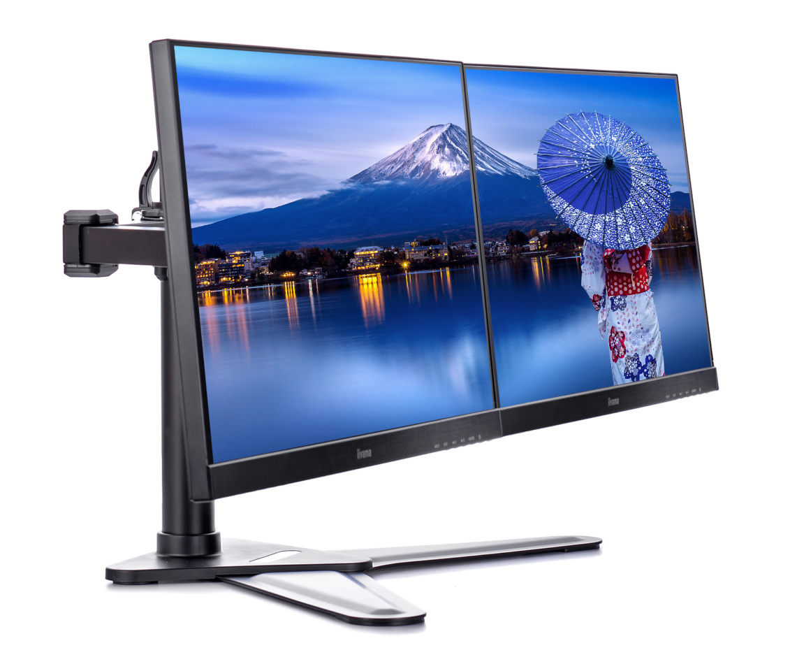 IIYAMA Desk Mount DS1002D-B1 Dual with Stand 10"-30" VESA
