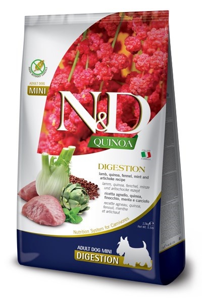 Farmina kuivtoit koerale N&D Quinoa Dog Digestion Adult Mini, 800g
