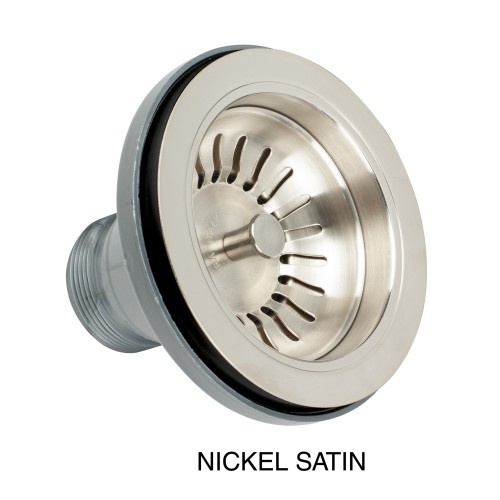 Lira korvsõelaga äravool, ava 90 mm, ümar ülevool, nupuga avatav, nikkel satiin, PVD töötlus