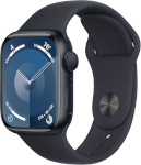Apple Watch Series 9 GPS 41mm Midnight Aluminium Case with Midnight Sport Band, S/M