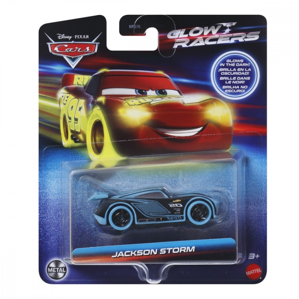 Mattel HPG76/HPG82 Pojazd Świecący W Ciemności Cars Glow Racers