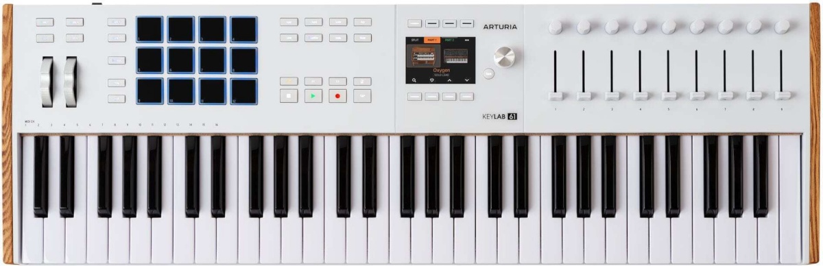 Arturia süntesaator KeyLab 61 Mk3 MIDI kontroller, valge