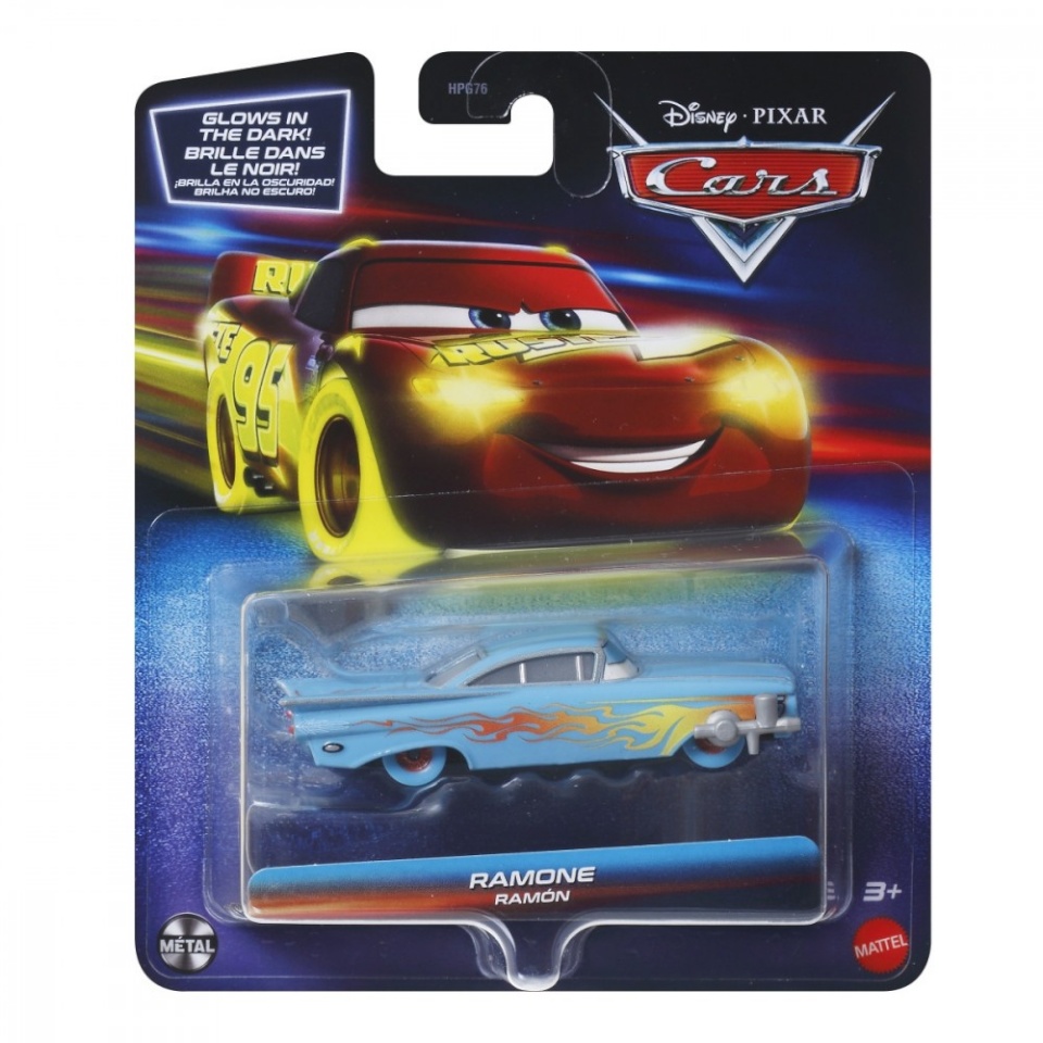 Mattel HPG76/HPG79 Pojazd Świecący W Ciemności Cars Glow Racers