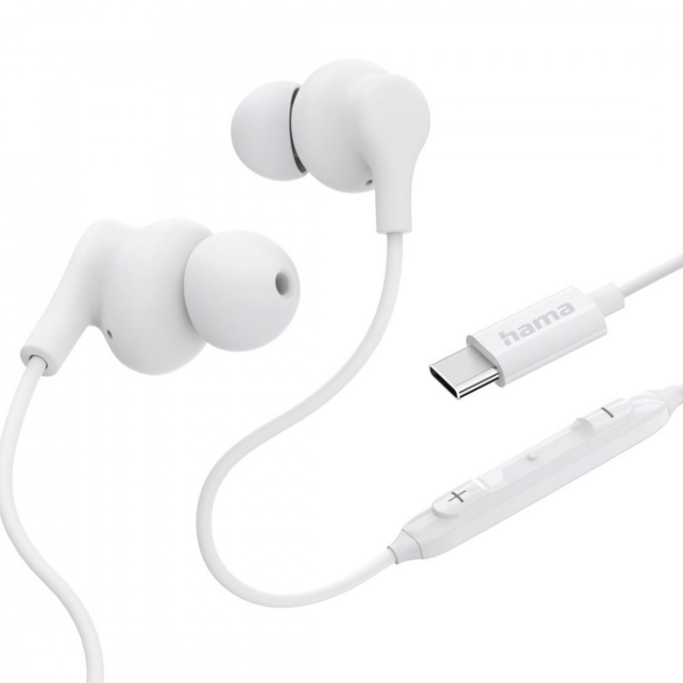 Hama kõrvaklapid Curly USB-C White