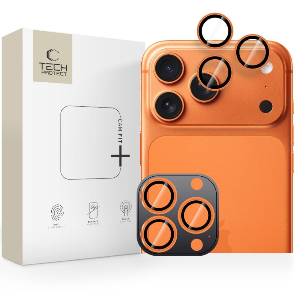 OSŁONA APARATU Tech-Protect CAMRING FIT+ iPhone 14 Pro / Max / 15 Pro / Max / 16 Pro / Max / 17 Pro / Max COSMIC ORANGE