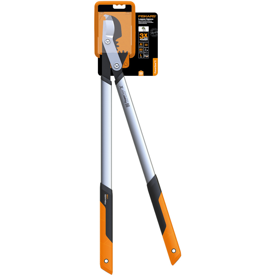 Fiskars oksakäärid LX98-L PowerGear Bypass Geared Lopper, must/oranž