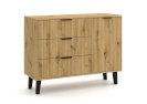 Top E Shop kummut SCANDI 1D3S SLIM OAK ARTISAN CHEST OF DRAWERS
