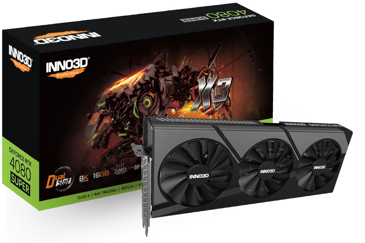 INNO3D videokaart nVidia GeForce RTX 4080 SUPER X3 16GB GDDR6X