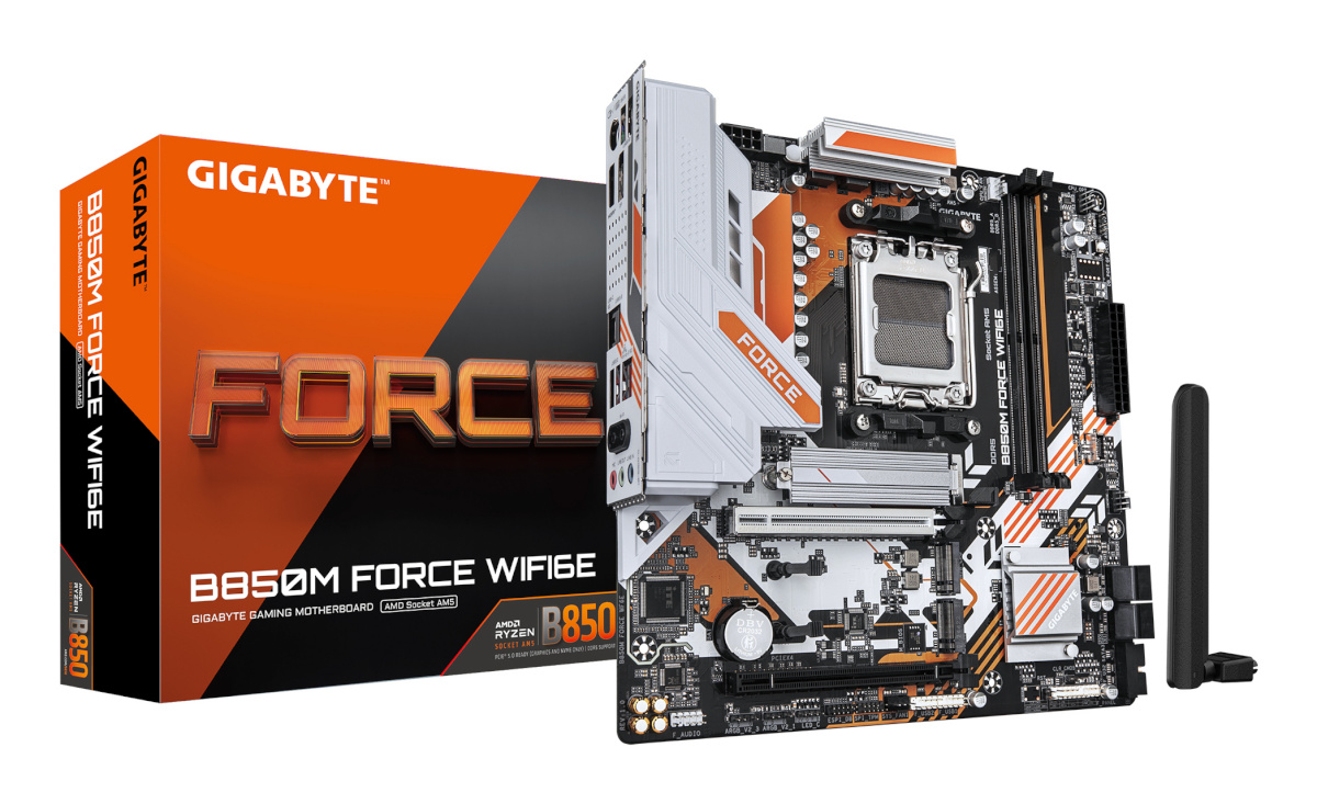 Gigabyte emaplaat AMD B850 sam5 micro-ATX memory Ddr5 memory Slots 2 b850mforcewf6e