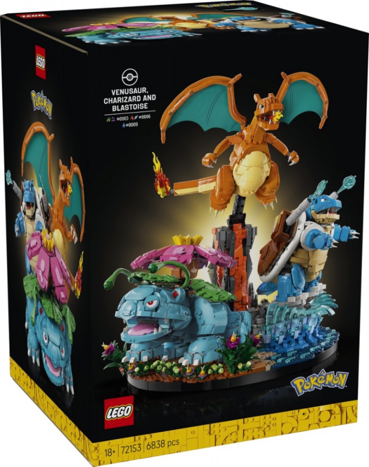 LEGO klotsid 72153 Pokémon Bisaflor, Glurak und Turtok