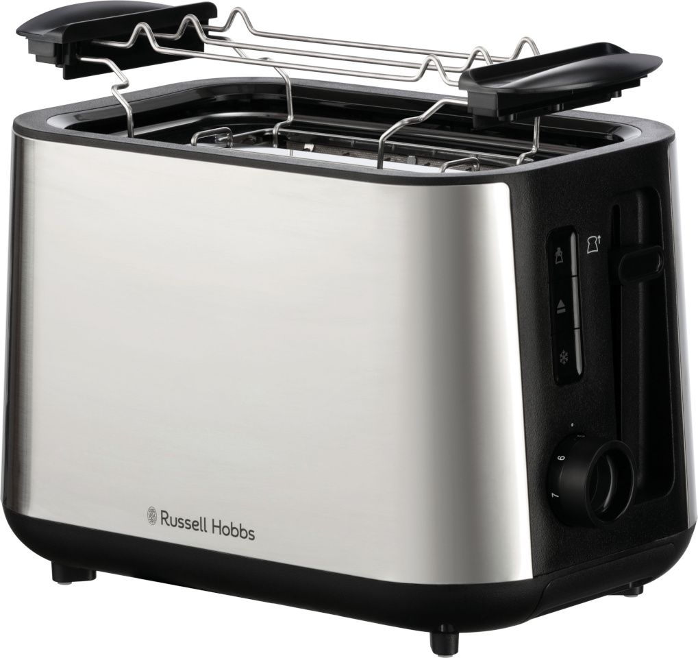 Russell Hobbs röster Heaton Toaster, roostevaba teras/must