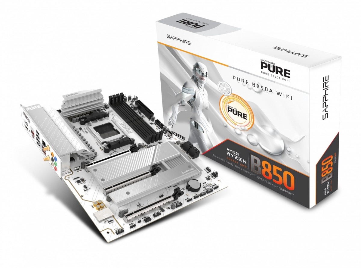 Sapphire Technology emaplaat PURE B850A WIFI7 AM5, DDR5,, mATX