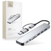 Tech-Protect HB06 HUB ADAPTER 8IN1 TYPE-C + USB2.0 + USB3.0 + SD/TF + AV3.5 SPACE GREY