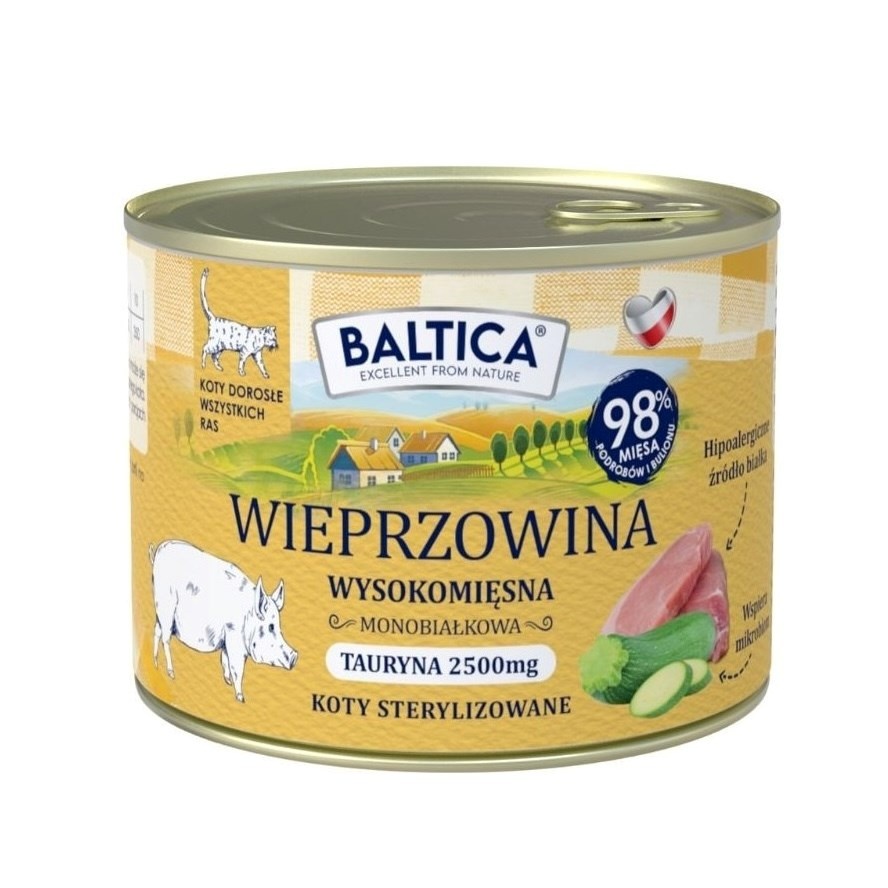 Baltica kassitoit Smaki regionów Mono Pork - Wet Cat Food- 185g