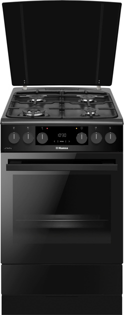 Hansa gaasipliit elektriahjuga FCMM58329 Gas Cooker with Electric Oven, 50cm, must