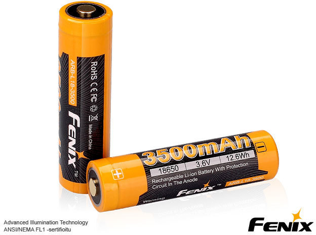 Fenix liitiumioonaku ARB-L18 18650 3500 mAh Li-ion Battery, 1tk