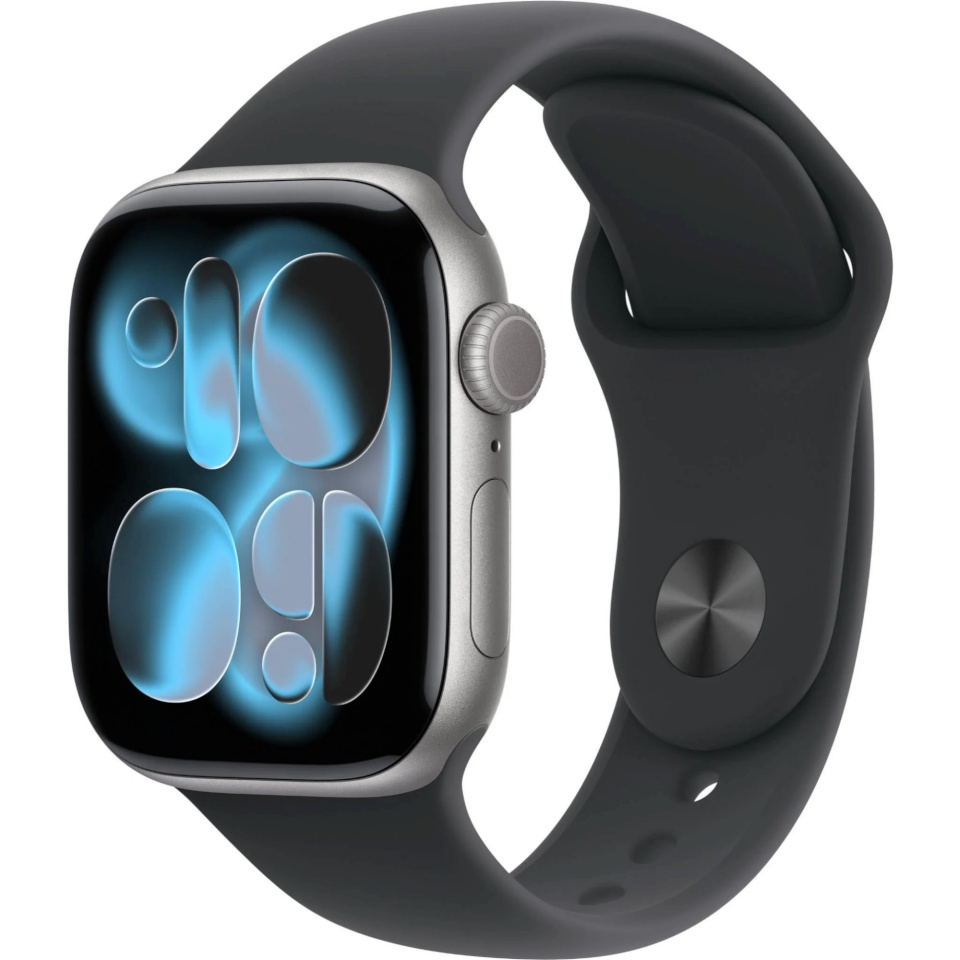 Apple Watch Series 11 42mm GPS + Cellular, M/L, Space Grey Aluminium, Sport Band, tumehall 