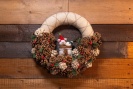 Enne Interior jõuludekoratsioon Christmas Wreath with Felt Mice and Pine Cones, valge/pruun