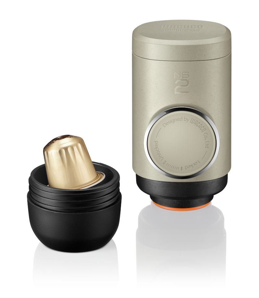 Wacaco kaasaskantav kohvimasin Minipresso NS2 Portable Espresso Machine, hall/must