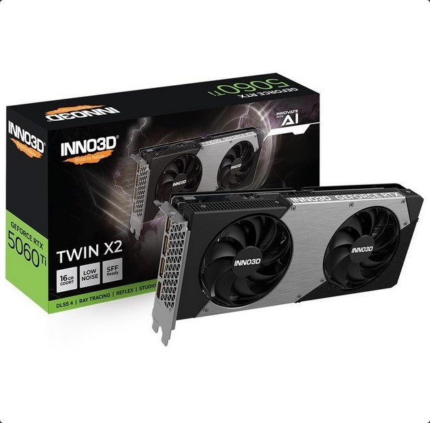 INNO3D videokaart nVidia GeForce INNO3 RTX 5060 Ti Twin X2 16GB